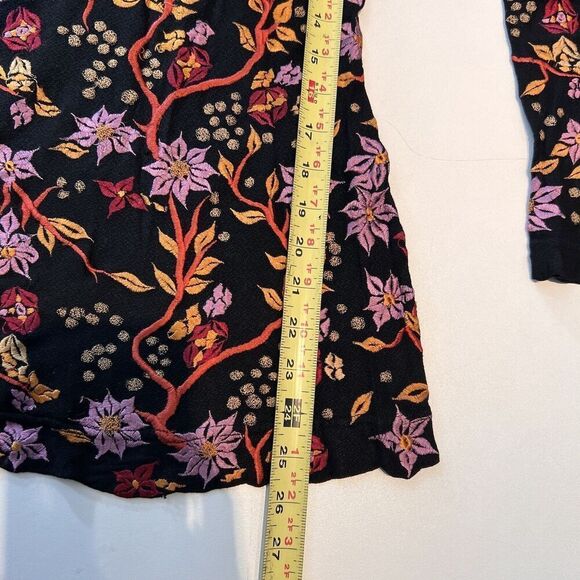 Harari Blouse Women’s Small Multicolor Floral Embroidered Artsy Forest Fairy - Picture 7 of 10